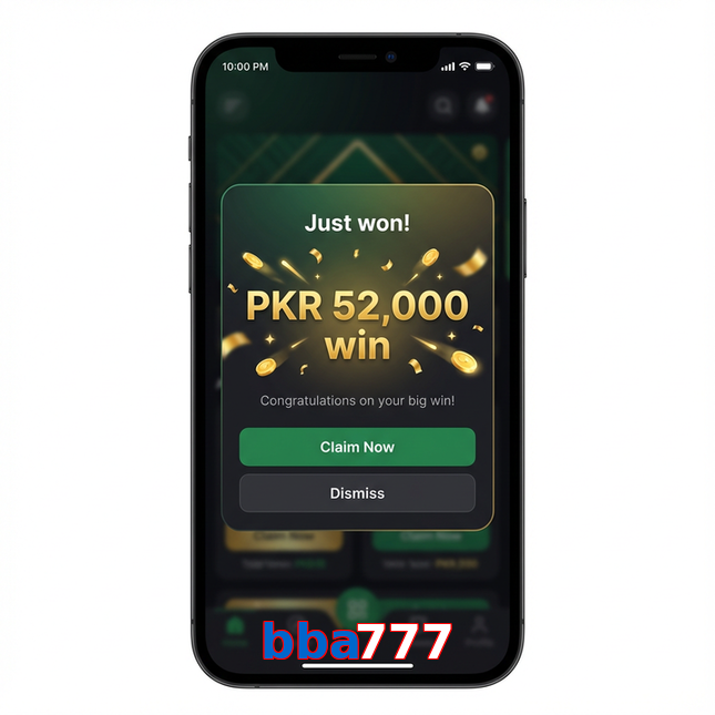 Main screen of Bba777 win page for PK players